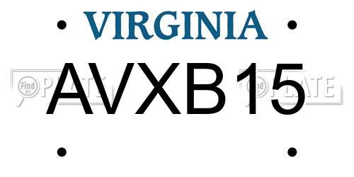 AVXB15 Virginia License Plate