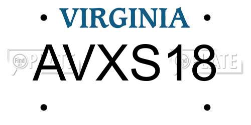 AVXS18 Virginia License Plate