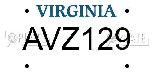 AVZ129 Virginia License Plate