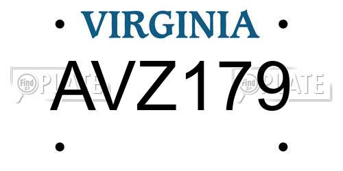 AVZ179 Virginia License Plate