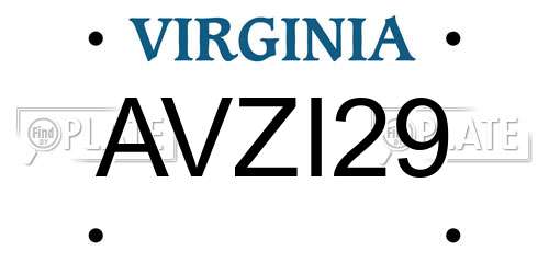 AVZI29 Virginia License Plate