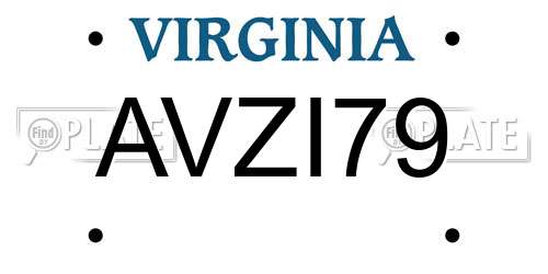AVZI79 Virginia License Plate