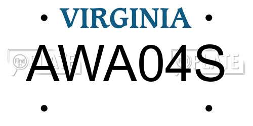 AWA04S Virginia License Plate