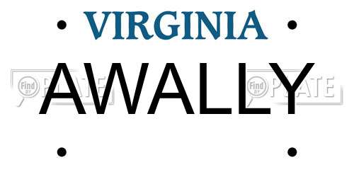 AWALLY Virginia License Plate