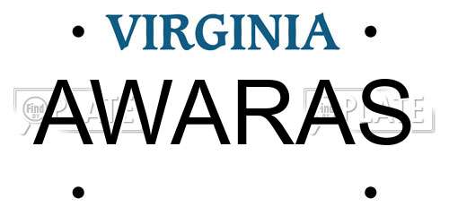 AWARAS Virginia License Plate