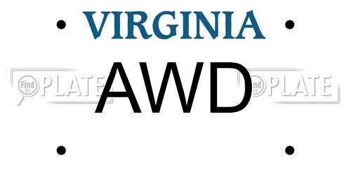 AWD Virginia License Plate