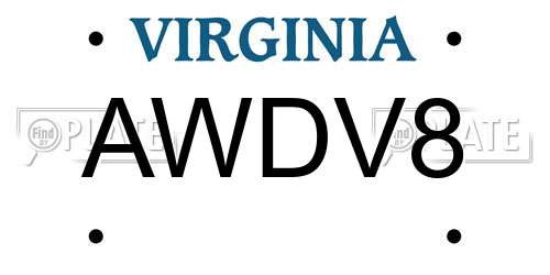 AWDV8 Virginia License Plate