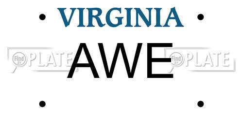 AWE Virginia License Plate