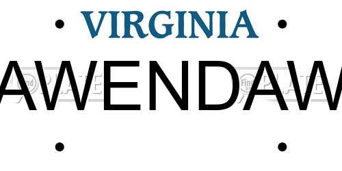 AWENDAW Virginia License Plate