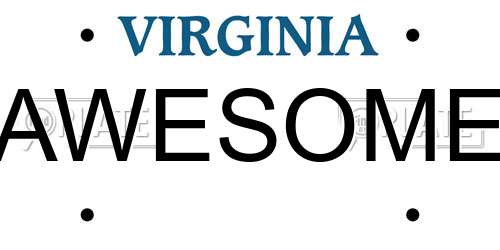 AWESOME Virginia License Plate
