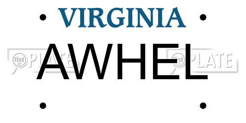 AWHEL Virginia License Plate