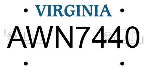 AWN7440 Virginia License Plate