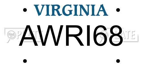 AWRI68 Virginia License Plate
