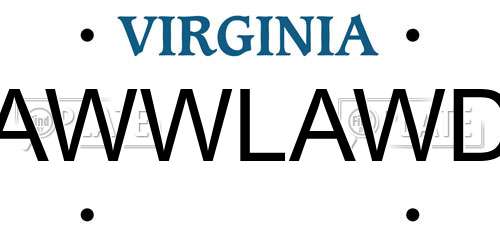 AWWLAWD Virginia License Plate