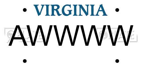 AWWWW Virginia License Plate
