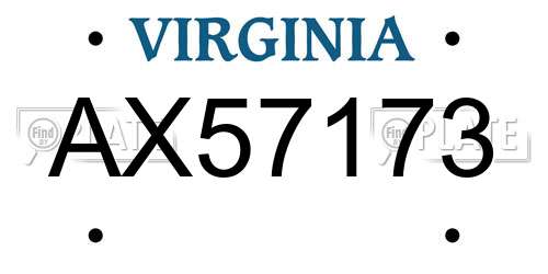 AX57173 Virginia License Plate