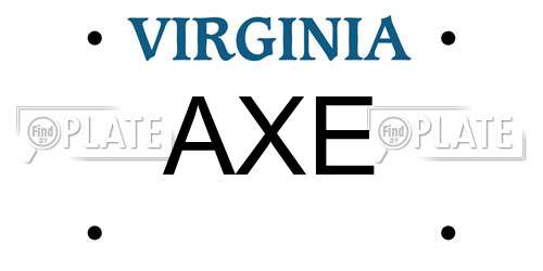 AXE Virginia License Plate