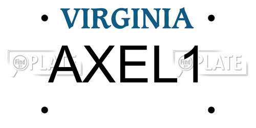 AXEL1 Virginia License Plate