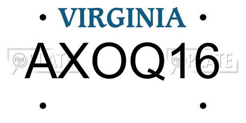 AXOQ16 Virginia License Plate