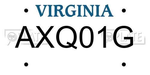 AXQ01G Virginia License Plate
