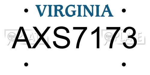 AXS7173 Virginia License Plate
