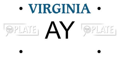 AY Virginia License Plate
