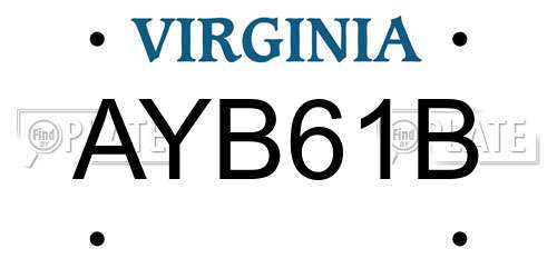 AYB61B Virginia License Plate