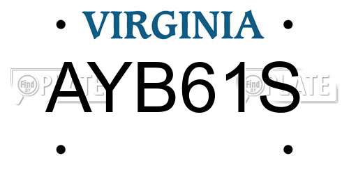 AYB61S Virginia License Plate