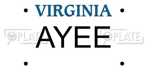 AYEE Virginia License Plate