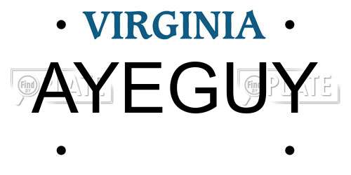 AYEGUY Virginia License Plate