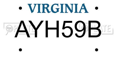 AYH59B Virginia License Plate