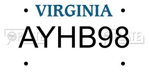 AYHB98 Virginia License Plate