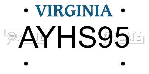 AYHS95 Virginia License Plate