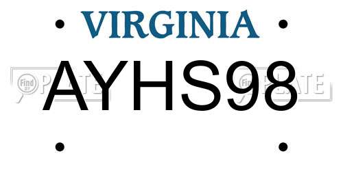 AYHS98 Virginia License Plate