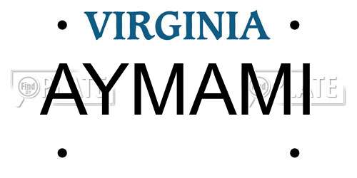AYMAMI Virginia License Plate