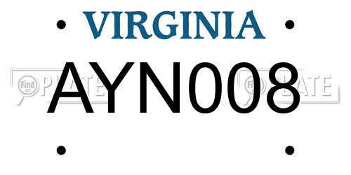 AYN008 Virginia License Plate