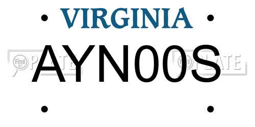 AYN00S Virginia License Plate