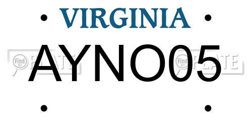 AYNO05 Virginia License Plate