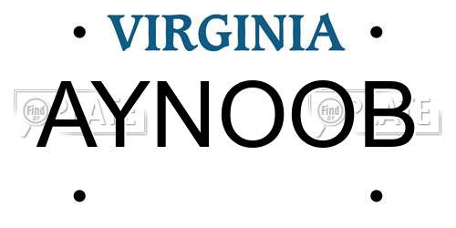 AYNOOB Virginia License Plate