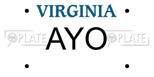 AYO Virginia License Plate