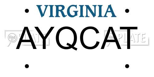 AYQCAT Virginia License Plate