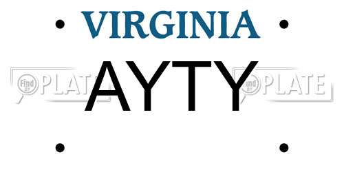 AYTY Virginia License Plate