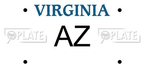 AZ Virginia License Plate