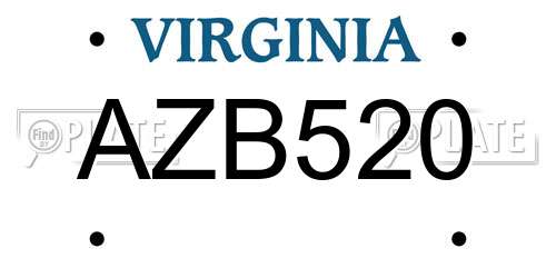 AZB520 Virginia License Plate