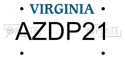 AZDP21 Virginia License Plate
