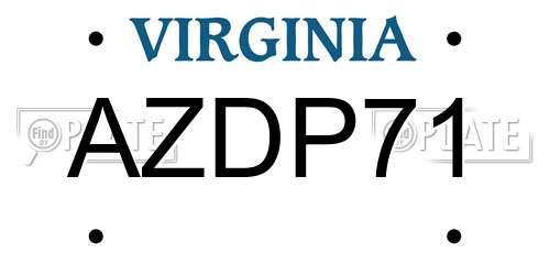 AZDP71 Virginia License Plate