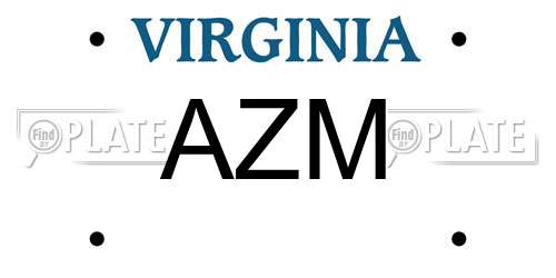 AZM Virginia License Plate