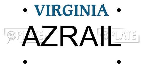 AZRAIL Virginia License Plate