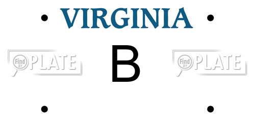B Virginia License Plate