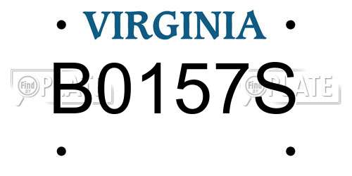 B0157S Virginia License Plate